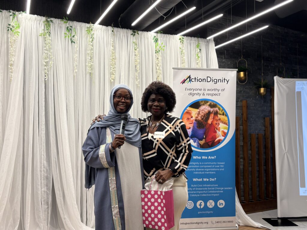 Emarieta received a recognition award at ActionDignity's 2025 Volunteer Appreciation Dinner